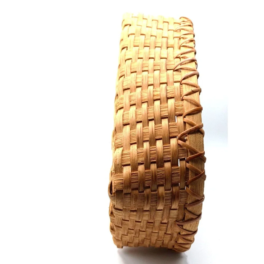 Vintage Heart Shaped Woven Basket Nova Scotia Mi'Kmaq Indigenous Artisan Made